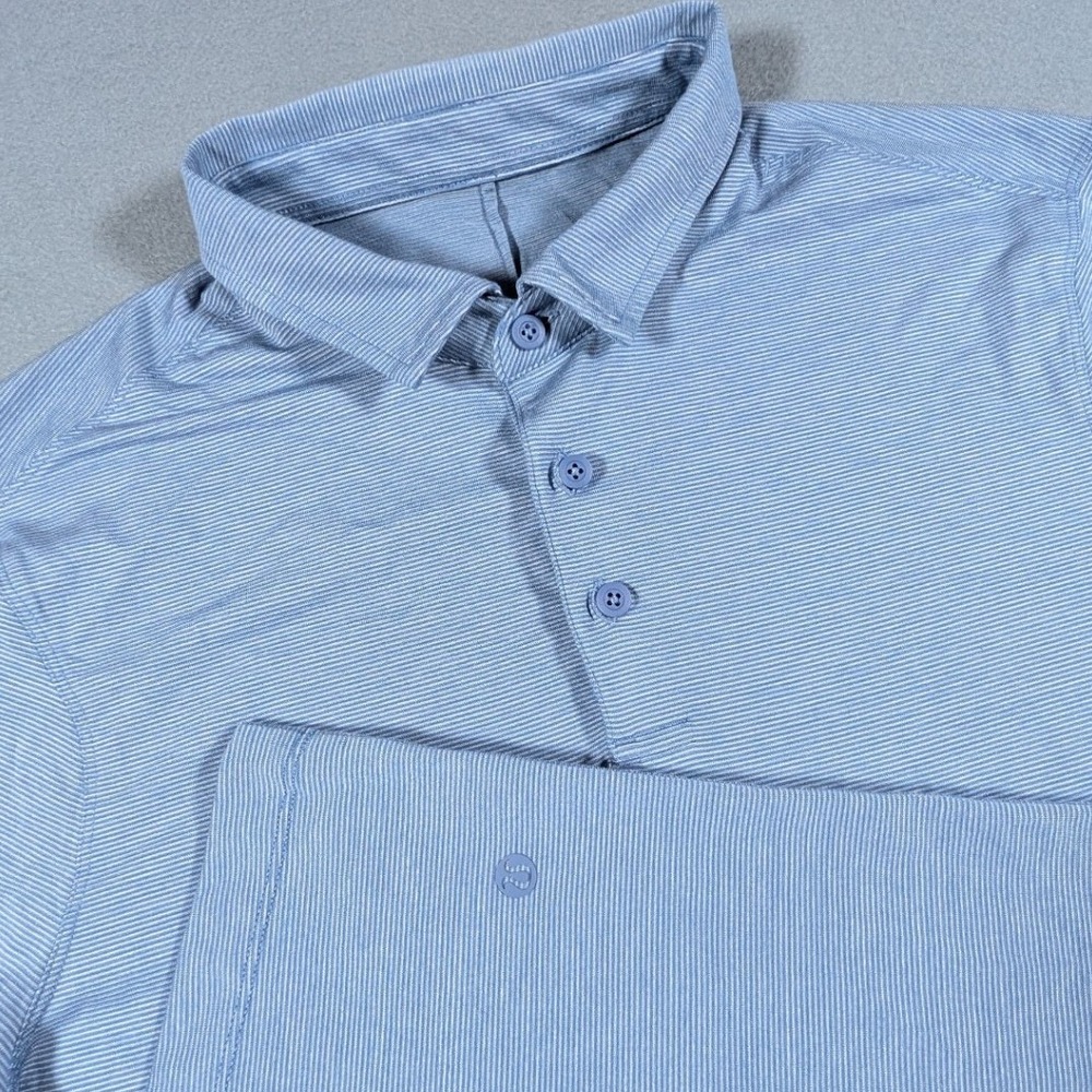 Lululemon Evolution Polo Mens Medium Blue Athleisure Casual Lightweight